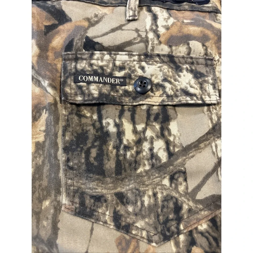 Vintage USA Commander Pants Mens L 38-40 Camo Adjustable Waist Hunting Cargo - Picture 3 of 8